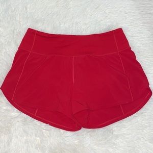 Dark Red 4” Lululemon Speed up shorts